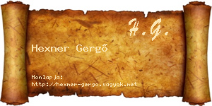 Hexner Gergő névjegykártya